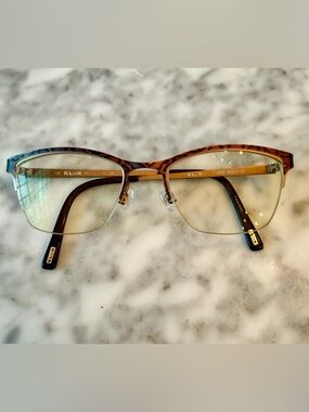 Kliik Denmark Eyeglasses Frames Leopard Print M202 49-17-135 Metal